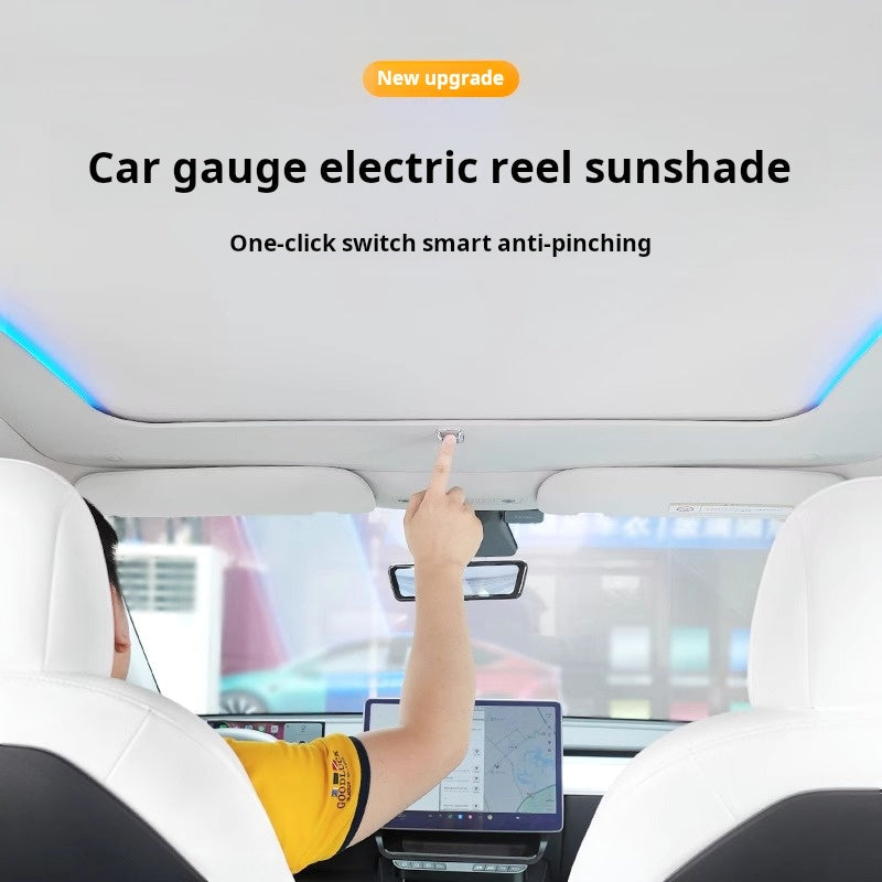 Tesla Model Y Voice-Controlled Electric Sunshade | Heat & UV Protection