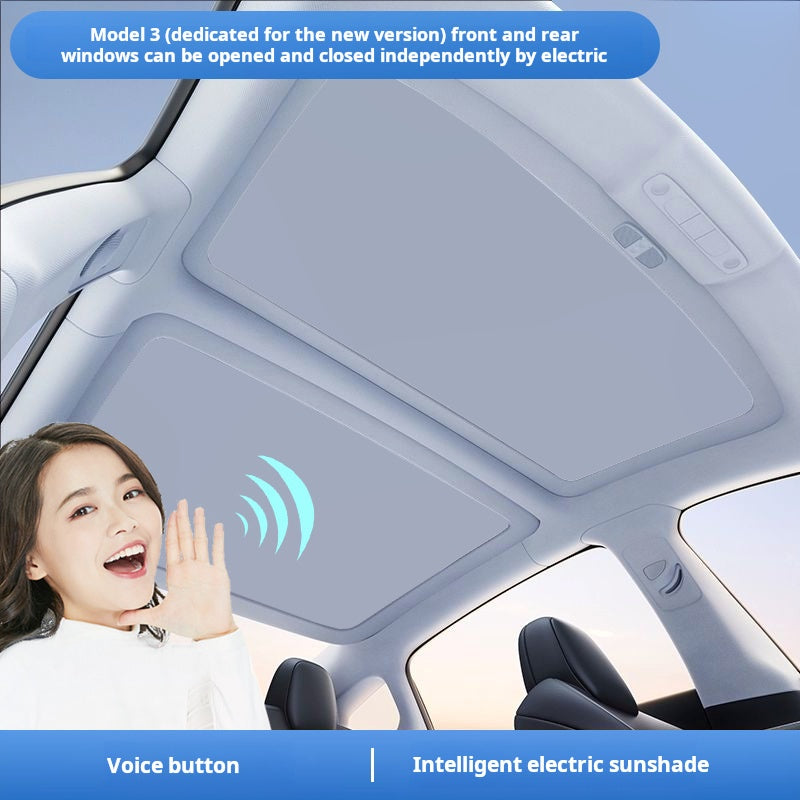 Tesla Model 3 Key Voice-Controlled Electric Sunshade | Heat & UV Protection